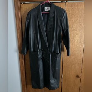 Vintage Black Leather Coat